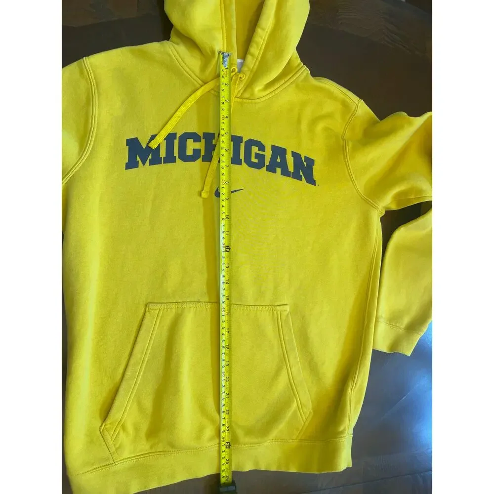 Vintage Nike University of Michigan Hoodie Center Swoosh Yellow  Wolverines Y2K